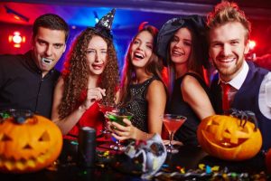 Image Representing Halloween Party Mode - Group of Friends In Halloween Costume.