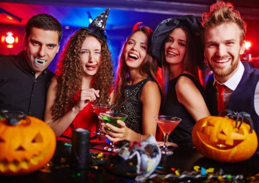 Image Representing Halloween Party Mode - Group of Friends In Halloween Costume.